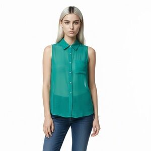 Free People |We The Free Teal Sleeveless Blouse| XS